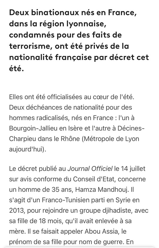 Déchéance de nationalité pour deux hommes radicalisés