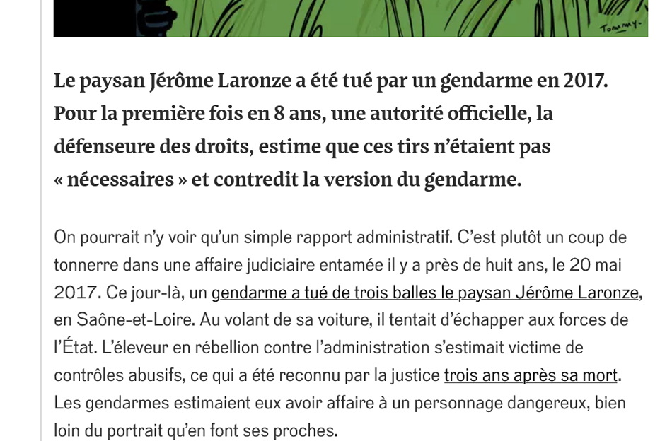 Avocat Gabriel Versini - Affaire Laronze : dossier écrit par Marie Astier pour le journal Reporterre, le 31 janvier 2025 par Marie Astier